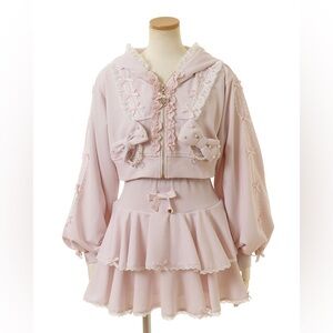 Liz Lisa Ribbon Hoodie Set Up Pink - Free Size BNWT